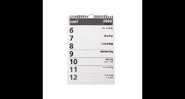 Castelli 2026 kalender grote cijfers week A4 jaarkalender