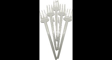 Herbruikbare Snackvorkjes met Snijrand – Wit – PS Materiaal – 14 cm – 100 stuks – Stevig & Handig – Voor Snacks & Catering