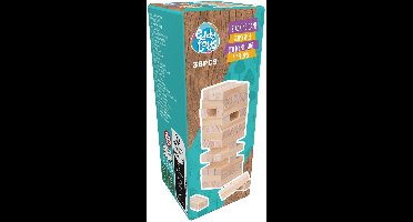 Eddy Toys Stapelspel 36 Delig - Stacking Game van Hout - Houten Stapelspel voor 2 of Meer Spelers - Toren Bouwspel - Naturel Hout