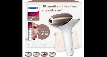 Philips Lumea IPL 9900 Series - IPL Ontharingsapparaat - AI haarvermindering analyse - 4 opzetstukken - BRI951/01