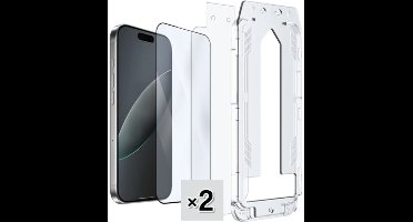 JustinCase Tempered Glass Screenprotector met Applicator iPhone 17 Pro Max, 2-pack