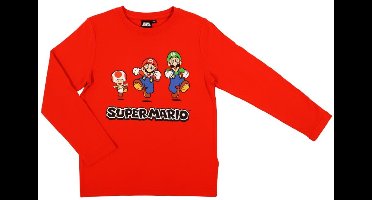 Super Mario t-shirt - rood - Maat 140 / 10 jaar