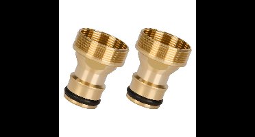 Messing Kraanadapters 22mm & 24mm – Interne en Externe Schroefdraad – Lekvrije Tuinslang Adapter met Rubberen Ring – Duurzaam & Roestvrij – 2 Stuks