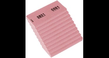 Kangaro nummerblok - 42x105mm - 70 grams - nummers 1-1000 - roze - K-701115