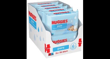 Huggies billendoekjes - Pure 99% water - 18 x 56 stuks - 1008 doekjes - voordeelverpakking