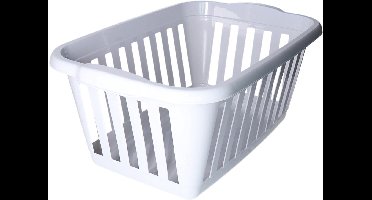 Plasticforte Wasmand - licht grijs - kunststof - 40 liter - 60 x 40 x 26 cm - manden voor wasgoed - huishouden - opbergmand