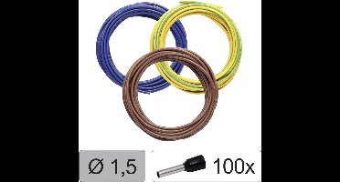 Quadrios 25CW123 Enkele ader LiFY 1.5 mm² Blauw, Bruin, Geel-groen 1 set(s)