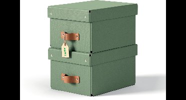 Leitz Puro Kleine Opbergdoos met Deksel - Set van 2 - 7L - 100% Gerecycled Karton - Groen
