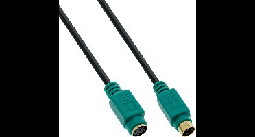 Premium Mini DIN 6-pins PS/2 data verlengkabel / zwart/groen - 2 meter