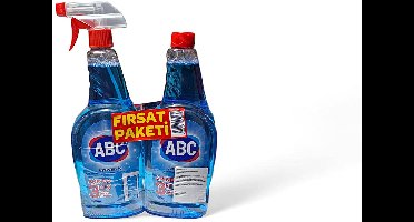 ABC Glasreiniger 1+1 1500 ml – 3-in-1 Effect: Reinigt, Laat Glanzen & Zonder Strepen – Frisse Geur – Professionele Glas- en Spiegelreiniger - Glass Cleaner 1+1 1500 ml – 3-in-1 Instant Action: Cleans, Shines & Leaves No Streaks – Powerful Formula