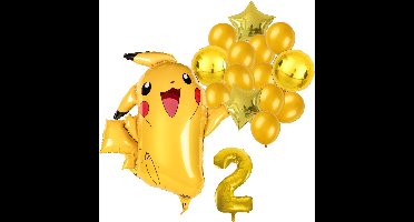 Pokemon ballon set - 62x78cm - Folie Ballon - Pokemon - Pikachu - Themafeest - 2 jaar - Verjaardag - Ballonnen - Versiering - Helium ballon