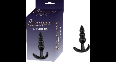 Lovesecret Sensual LS15 T-Plug 06 Zwart – Anal Plug – 9,3 cm – Zachte & Veilige TPE – Voor Beginners – T-vormige Basis