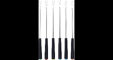Set van 6 kaasfonduevorken - fondue vorkjes - fondue prikkers - hittebestendig - Fonduevorkjes - BBQ accesoires - Roestvrijstalen Fonduevorken - Willekeurige kleur