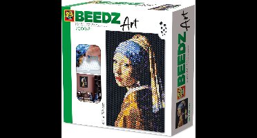 SES Creative - Beedz Art - Meisje met de Parel van Vermeer - 7000 Strijkkralen met Grondplaten en Strijkvellen - Vanaf 12 Jaar