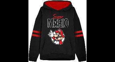 Super Mario Kinder Circle Pose Kids Varsity Hoodie MRO05698HK Black-2XL