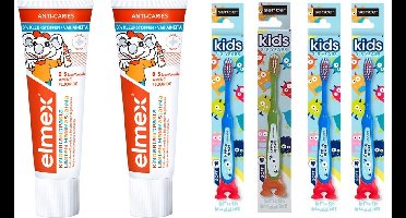 2x elmex kinder tandpasta en 4 x Sence Tandenborstels