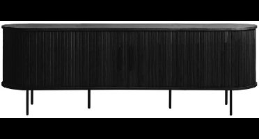 TV meubel Nola eikenhout 180x40x55 cm - Zwart