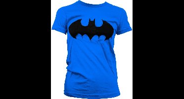Batman Inked Logo Girly Tee Damen T-Shirt Blue-XL
