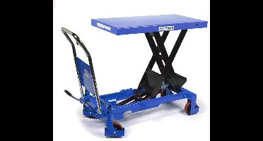 HBM verrijdbare werktafel / heftafel 1000 kg blauw