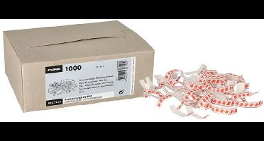 STARPAK sluitclips 33 mm rood/wit - 1000 stuks
