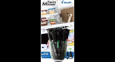 PILOT permanent marker Twin Marker, zwart, display van 30 stuks