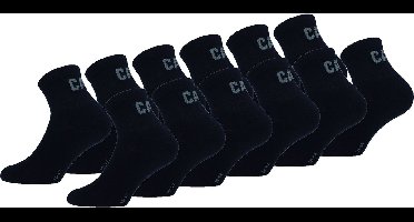 Caterpillar 12 Paar Quarter Werksokken Heren - Versterkt op Hiel en Teen - Katoen Blauw 39-42