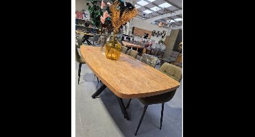 Eettafel Sophie HPL mangohout Deens ovaal 240x110 cm - Naturel