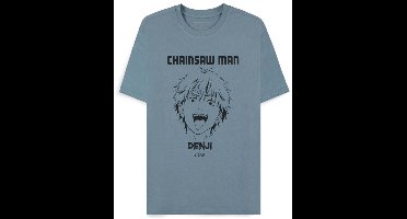 Chainsaw Man - Denji Heren T-shirt - 2XL - Blauw