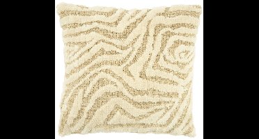 By-Boo Sebra sierkussen 50×50 – off-white/sand – zebra reliëf, inclusief vulling