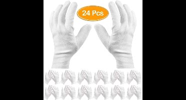 Mmgoqqt - 12 paar witte katoenen handschoenen - werkhandschoenen - cosmetische hydraterende handschoenen - droge handen eczeem - sieraden inspectie