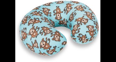 Kuschelmaxx kinder-nekkussen - Reiskussen vliegtuig - Aap print - Stevig & zacht - Mooie print - Gevuld met microgranulaat - Vormvast & wasbaar - Ideaal voor op reis