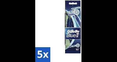5 x Gillette - Blue 2 - Wegwerpscheermesjes - Chromium Coating - 10 Scheermesjes - Scheermesjes - Wegwerpscheermesjes - Gillette - Gromium Coating - Comfortabele Scheerbeurt
