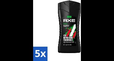 5 x Axe - 3-in-1 Douchegel - Africa - Squeezed Mandarin & Sandalwood - 100% Plantaardig - 250 ml - Axe Africa Douchegel - Douchegel - 3-in-1 Douchegel - 100% Plantaardig - Mandarin En Sandalwood