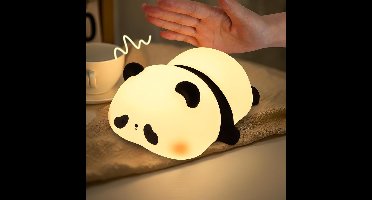 Mmgoqqt 1 Stuk Panda Siliconen Nachtlampje Slaapkamer Knuffellamp Wit - Druk-Aan Sensor 3 Lichtstanden Oplaadbaar Timer Zachte LED Verlichting