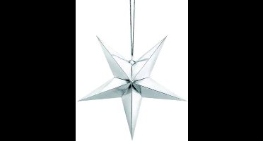 PartyDeco - Hanger Glimmende Ster Zilver (45 cm)