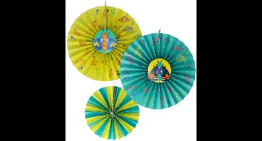 Folat - Buzzing bugs papieren waaiers - 3 stuks