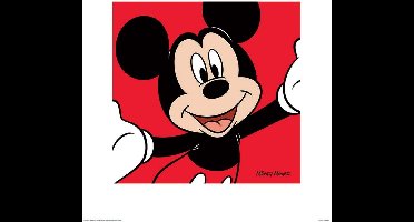 Kunstdruk Mickey Mouse - Red 40x40cm