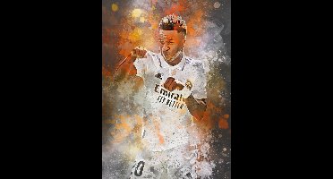 Vinicius Jr poster - Voetbal wanddecoratie Vini Jr - A1 poster - 59.4x84 cm - Semi glossy fotopapier - Voetbal fan poster - Unieke poster cadeau voor een echte voetbalfan