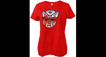 Transformers Distressed Autobot Shield Girly Tee Damen T-Shirt Red-XL