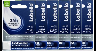 Labello Lippenbalsem Blister Active For Men SPF15 - 6 x 4.8 gr - Voordeelverpakking