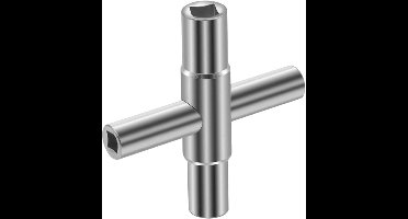 4-in-1 zilveren kraansleutel - kruissleutel - vierkante sleutel - handmatige badkamersleutel voor elektrische dozen - gas- - water- en elektriciteitsmeters - kasten - ontluchtingssleutels