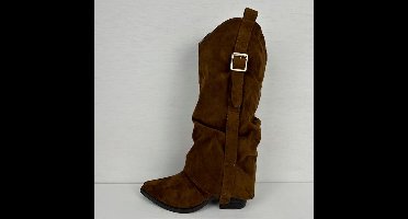 Suèdine cowboylaarzen met flap en gespje bruin Bruin / 37