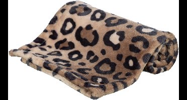 Trixie hondendeken leo soft pluche bruin / panterprint