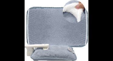 STAUS&BACH Aura - Elektrische kruik met hoes voor je handen - Fleece - Warmwaterkruik baby - Babykruik - Grijs