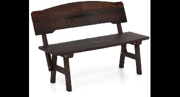 SureDeal® - Tuinbank 2-Zits met Rugleuning - 120x51x78 cm - Massief Sparrenhout - Bruin - Weerbestendig