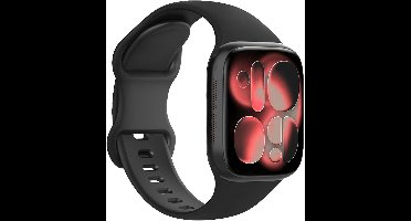 Horloge Band Geschikt voor Apple Watch 1, 2, 3, 4, 5, 6, 7, 8, 9, 10, 11, SE - 42/44/45/46 mm Bandje Siliconen Verstelbaar - Zwart