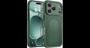 Hoesje Geschikt voor iPhone 17 Pro Max Hoesje Pine Groen - Hoesje Geschikt voor MagSafe iPhone 17 Pro Max - Shockproof Back Cover met Lens beschermer