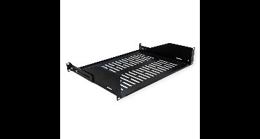 VALUE 19"-Legplank 2 HE, D: 350mm, max. 25 kg, U-Vorm, zwart