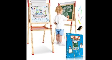 Tekenbord voor Kinderen 3-in-1 Tekenbord Magnetisch - Krijtbord Kinderen, Whiteboard & Papierenrol - Inclusief Whiteboard markers, Gekleurde Krijtjes, Wisser - Schildersezel voor Kinderen - In hoogte verstelbaar - Joya Creative
