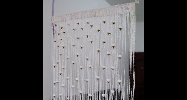 Deurgordijn - privacydeurgordijn - Privacy en Decoratie - Raamd - ecoratie - Eenvoudig in te korten - kastgordijn - Eenvoudige Installatie -Kralengordijn deur - wit - 100×200cm